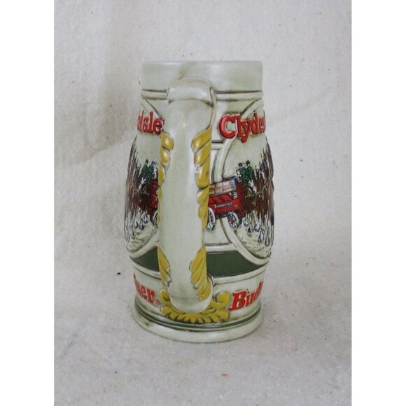 Budweiser Clydesdales Amheuser Busch‎ Beer Stein Ceramic Mug 1983 Ceramarte - Picture 6 of 6